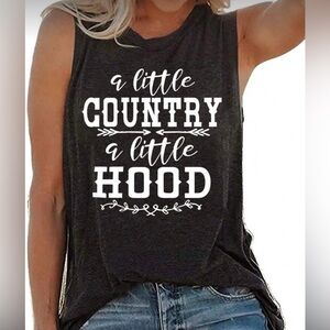 Black Graphic Tank Top